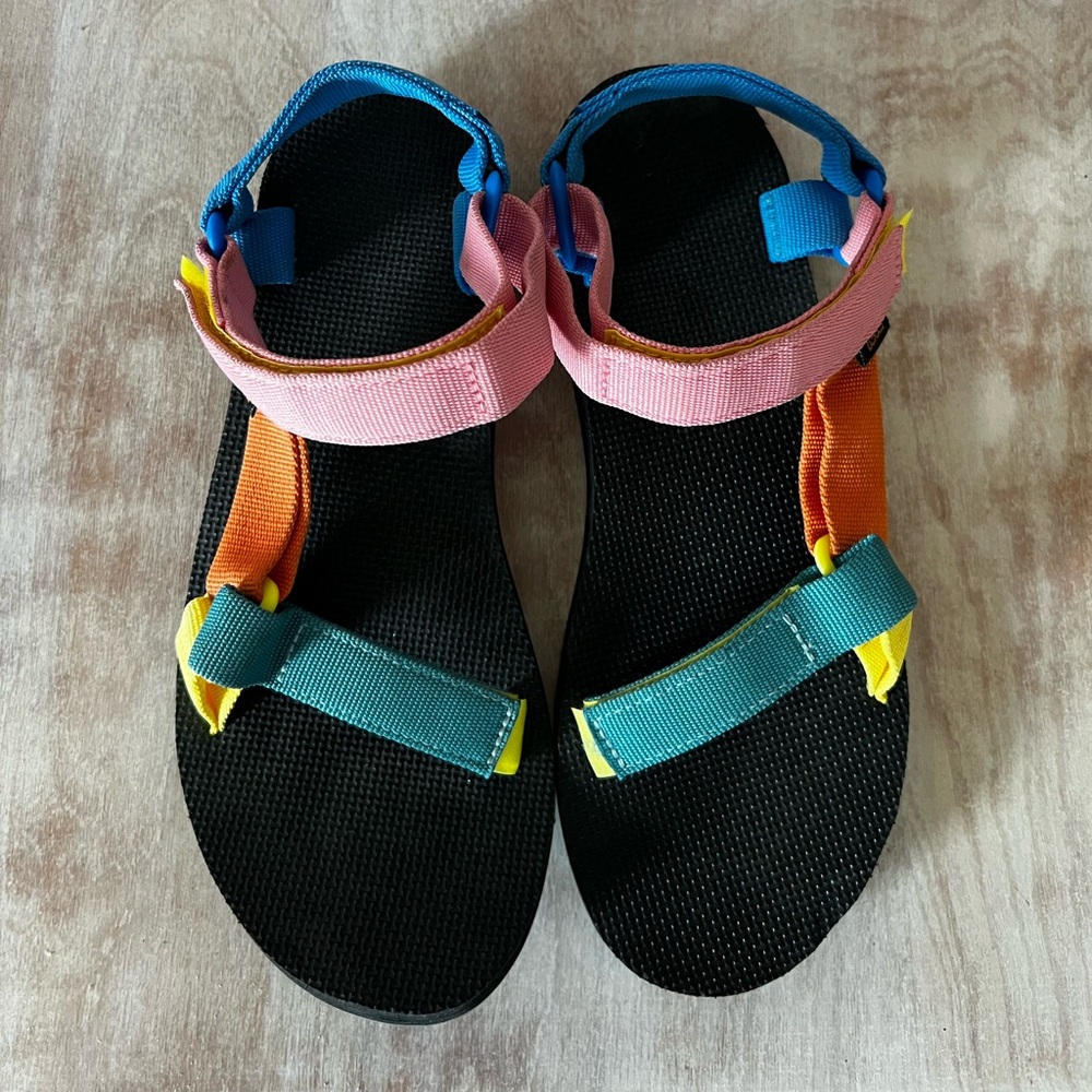 TEVA Original Colorful Velcro Sandals | Size 10